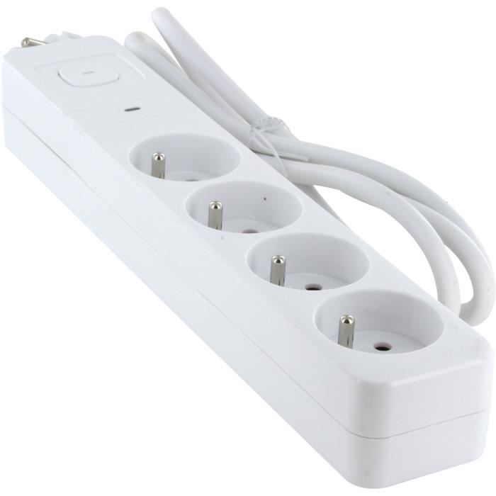 Multiprise - CHACON - 4 x 16 A - Cordon 1,5 m - Protection surtension