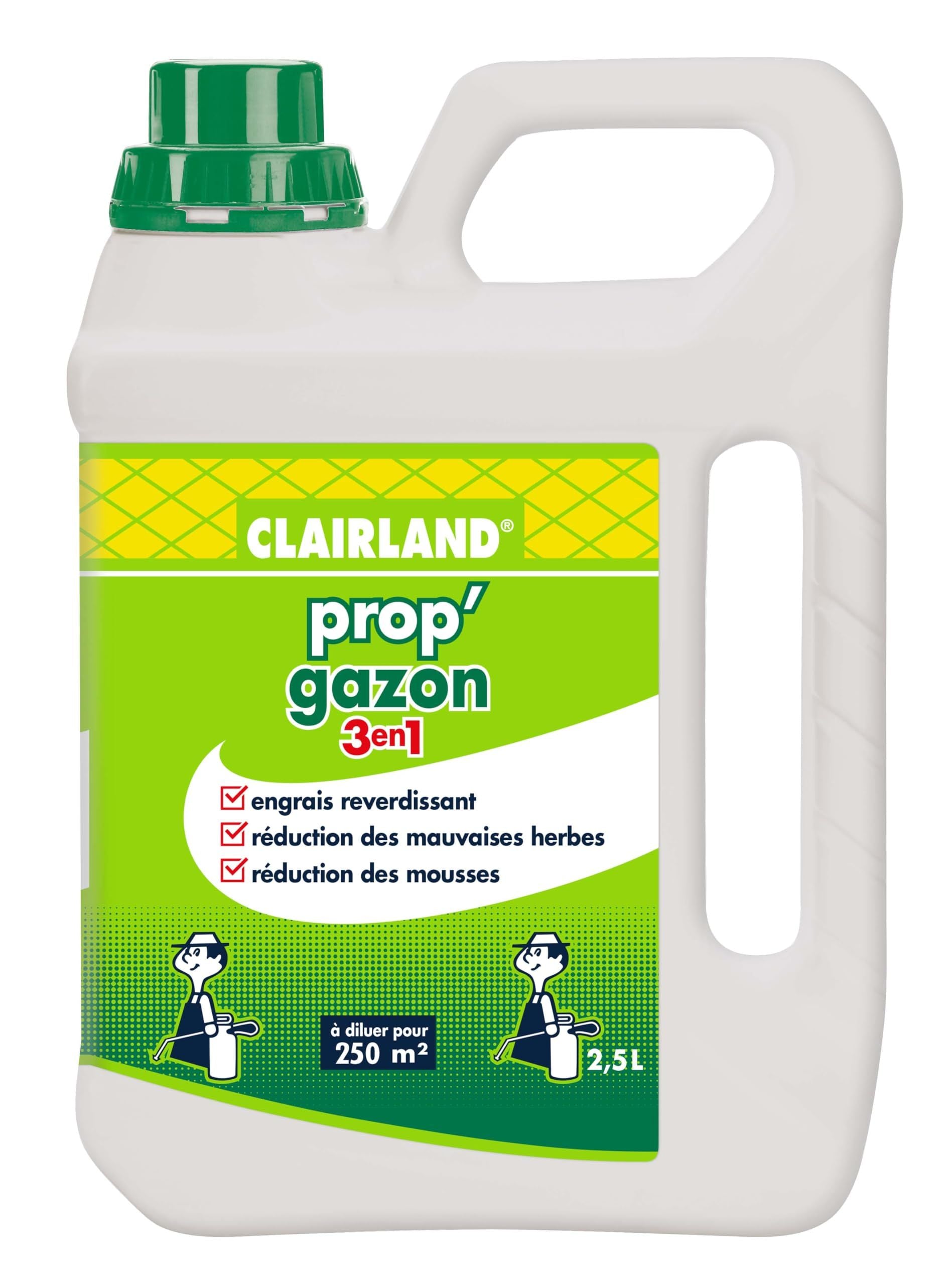 Engrais gazon Liquide - CLAIRLAND - Prop'Gazon - 3 en 1 - Concentré - 2,5 L