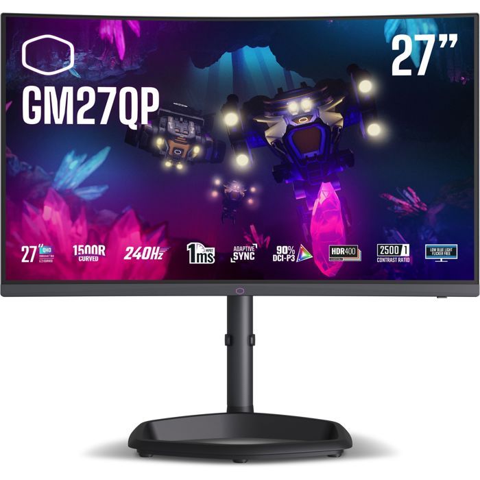 Ecran incurvé 27" Cooler Master GM27QP WQHD 240Hz (Noir)