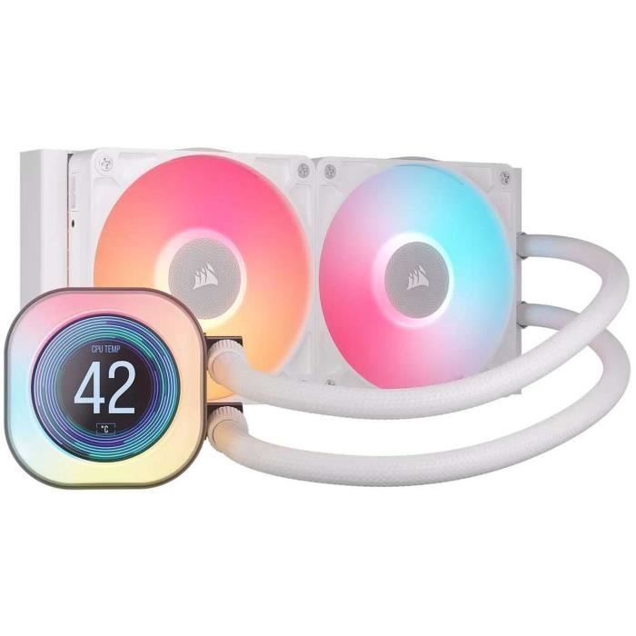 Kit Watercooling AIO Corsair iCue Link Titan RX LCD RGB - 240mm (Blanc)