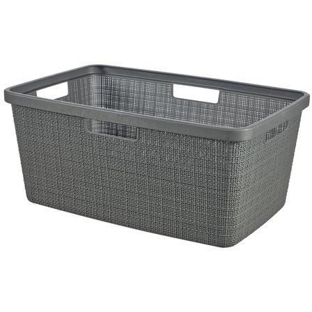 Corbeille a linge - Curver - Jute - 46 L - Gris