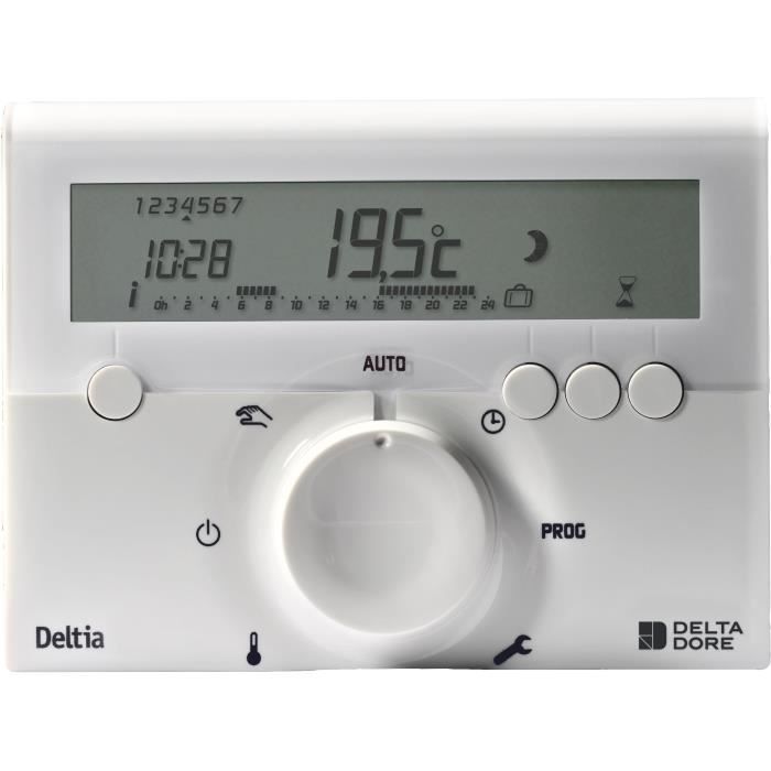 Programmateur filaire - DELTA DORE - Deltia 8.00 - Pour chaudiere  pompe a chaleur ou radiateurs électriques