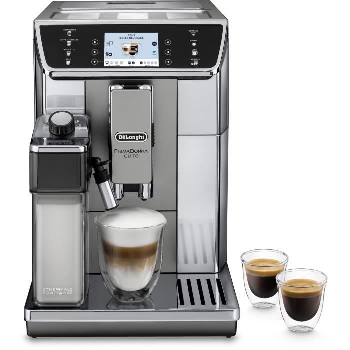 Machine a café expresso avec broyeur - DELONGHI - ECAM650.55.MS - Connecté - PrimaDonna Elite - Gris