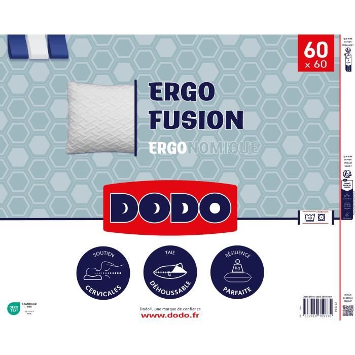 DODO - Oreiller - ERGO FUSION - 60 x 60 cm