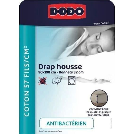 Drap housse DODO Blanc 90 x 190