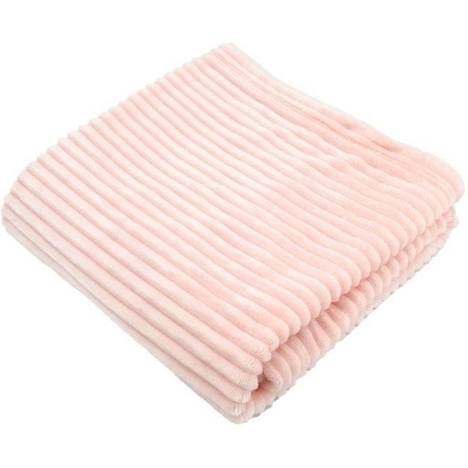 Couverture boudoir - DOMIVA - Blush - 75 x 100 cm - Velours côtelé, douce et chaude