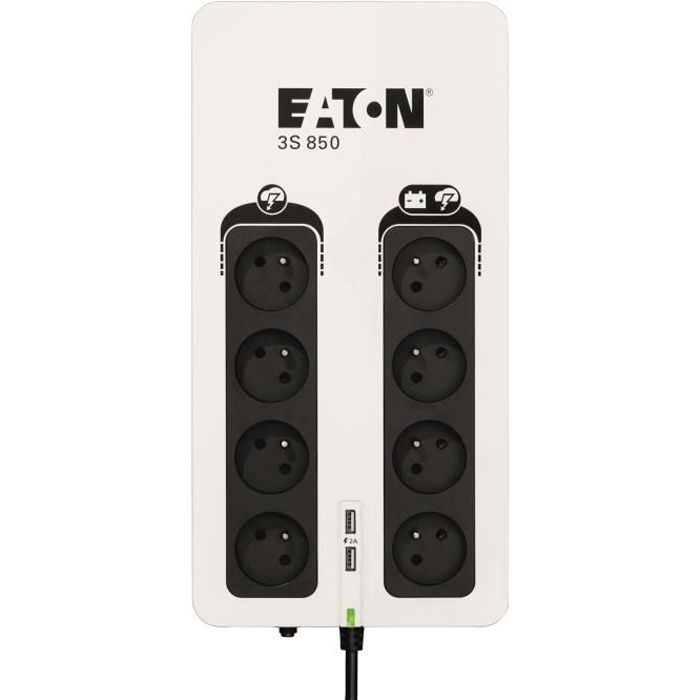 Eaton 3S 850 - Onduleur - CA 220-240 V - 510 Watt - 850 VA - monophasé - USB - connecteurs de sortie : 8