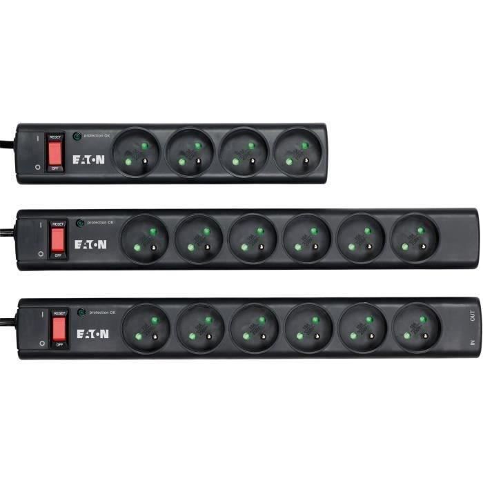 Multiprise Surtension Eaton Protection Strip 4 prises (Noir)