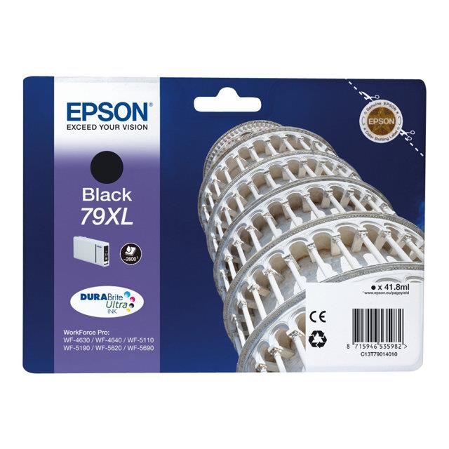 Epson 79XL - 41.8 ml - XL - noir - original - cartouche d'encre - pour WorkForce Pro WF-4630DWF, WF-4640DTWF, WF-5110DW, WF-5190DW, WF-5620DWF, WF-5690DWF