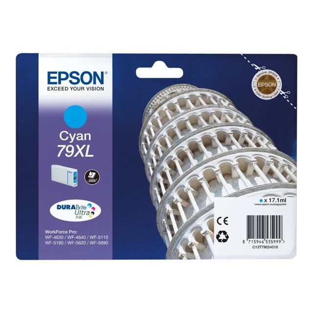 Epson 79XL - 17.1 ml - XL - cyan - original - cartouche d'encre - pour WorkForce Pro WF-4630DWF, WF-4640DTWF, WF-5110DW, WF-5190DW, WF-5620DWF, WF-5690DWF