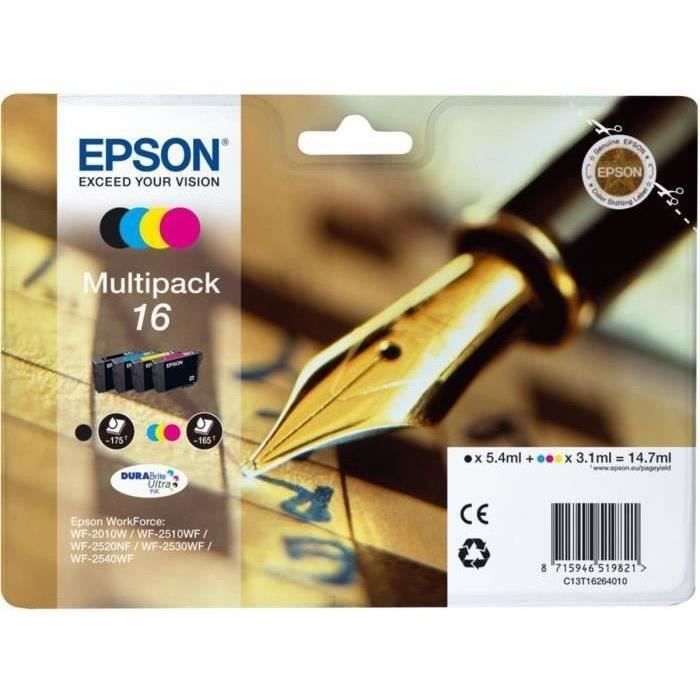 Cartouche d'Encre Compatible Epson C13T16264012 Jaune Noir Cyan Magenta