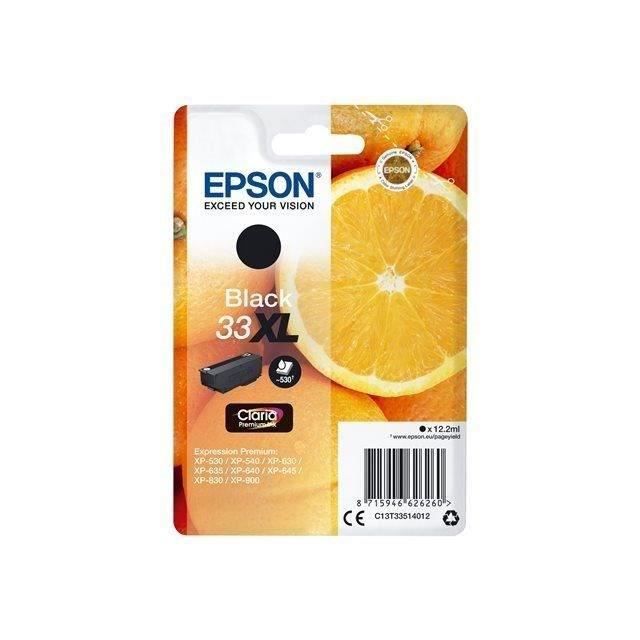 Cartouche d'encre originale Epson Singlepack Black 33XL Claria Premium Ink 12,2 ml Noir