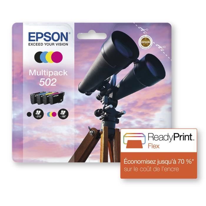 Epson 502 Multipack - Pack de 4 - 14.5 ml - noir, jaune, cyan, magenta - original - emballage coque avec alarme radioélectrique/ acoustique - cartouche d'encre - pour Expression Home XP-5100, XP-5150, WorkForce WF-2860, WF-2865DWF, WF-2885DWF