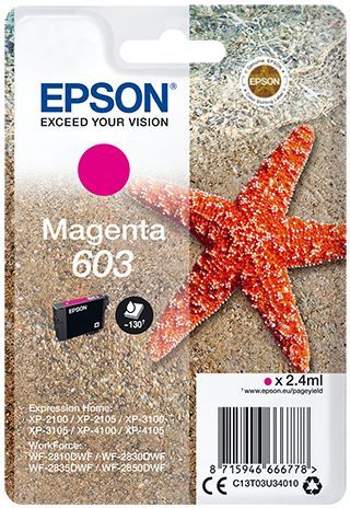 EPSON Cartouche d'encre 603 Magenta - Etoile de mer (C13T03U34010)