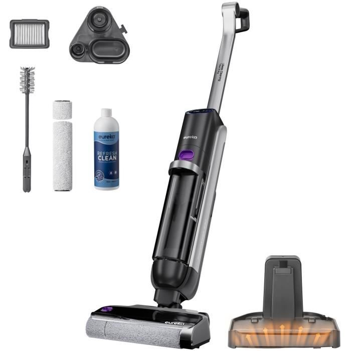 EUREKA RapidWash NEW630 - Aspirateur Laveur sans Fil Sec et Humide - Inclinaison a 170° - Séchage Air Chaud 60? -Anti Enchevetrement