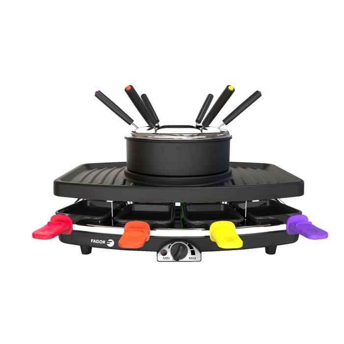 Appareil a raclette FAGOR - FG816 - Raclette / Fondue - Jusqu'a 8 personnes - Thermostat réglable - 1100W