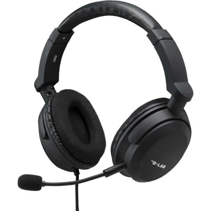 Casque Gamer filaire The G-Lab Korp Carbon (Noir)