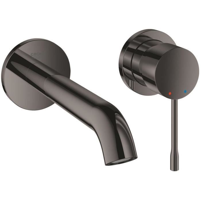 Mitigeur lavabo mural - GROHE - Essence - 2 trous - Taille M - Finition Hard Graphite