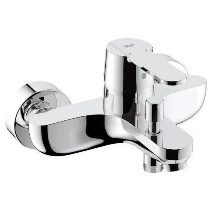 Mitigeur monocommande bain douche - GROHE - Get - Montage mural - Raccord fileté - Rosaces métal