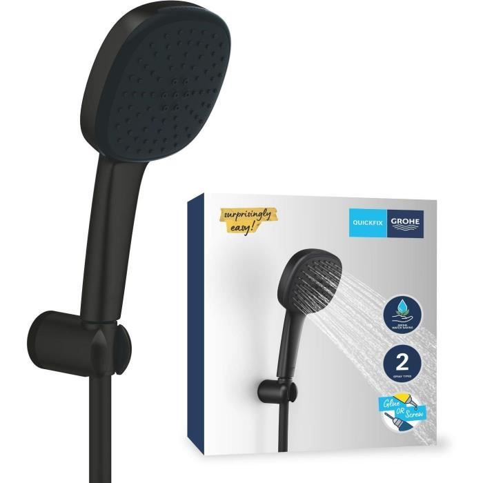 Pomme de douche Grohe Noir Noir mat Silicone ABS