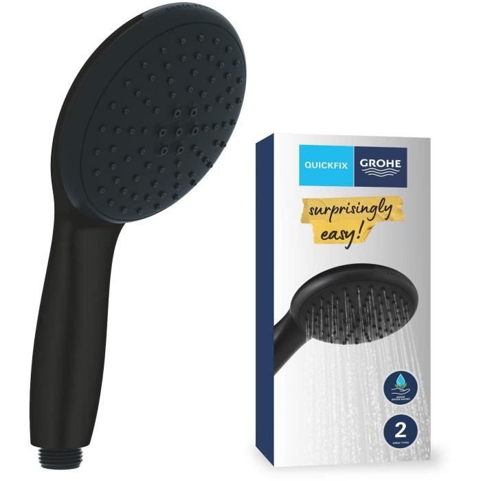Pomme de douche Grohe Noir Noir mat Silicone