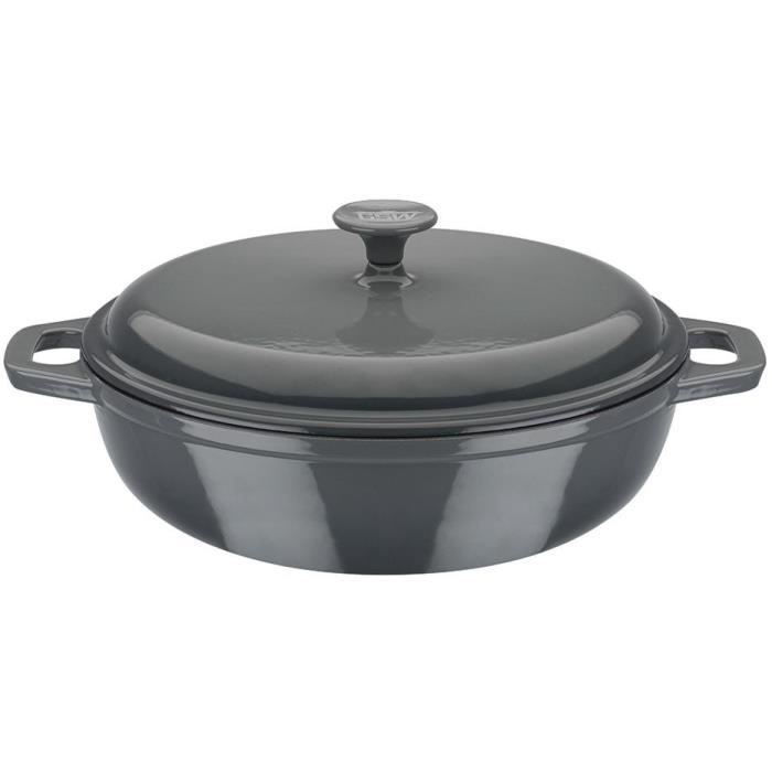 Casserole avec Couvercle GSW Gris 36 x 14 x 36 cm Fonte Ø 30 cm