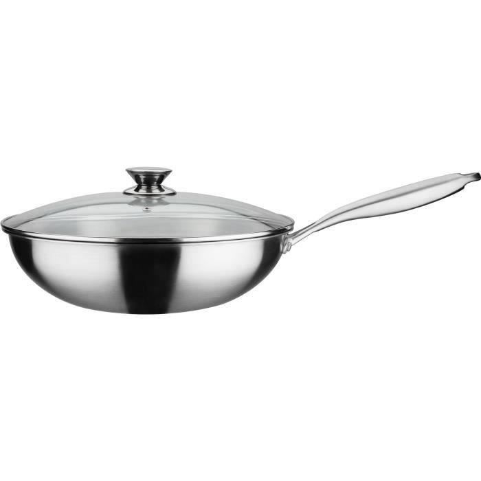 Wok GSW 868402 Acier inoxydable Argenté Ø 32 cm