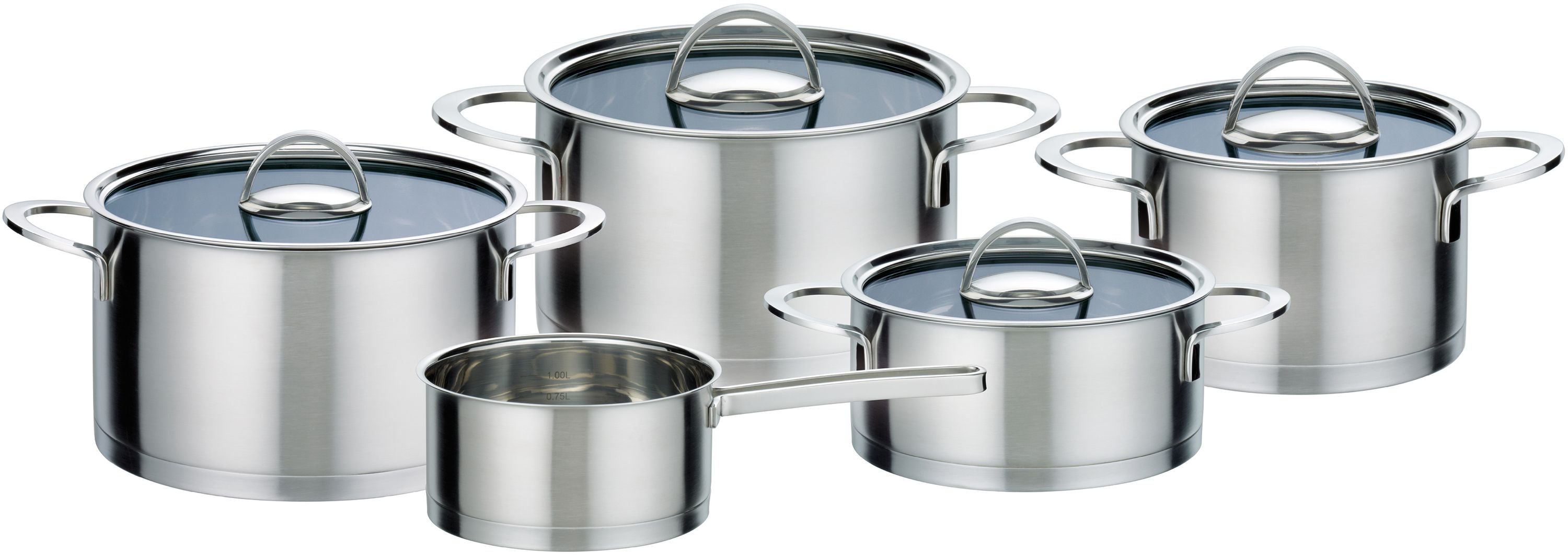 GSW Elegance - Batterie de cuisine 9 pieces en acier inoxydable - Tous feux dont induction