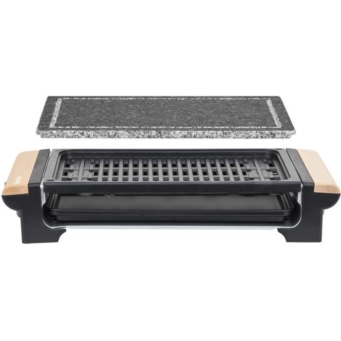 Grill et pierre a cuire 2 en 1 HKoeNIG - RP320 - Jusqu'a 8 personnes - Température réglable - 1400 W