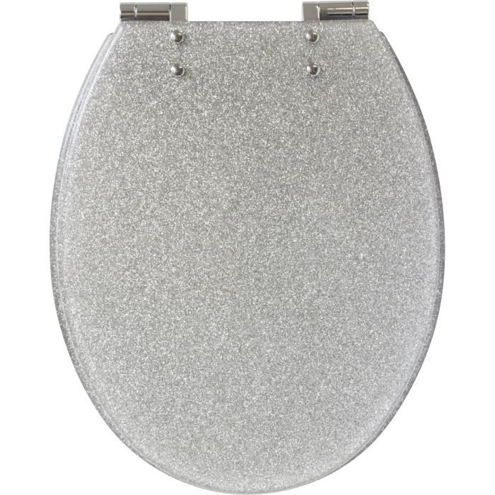 Abattant WC - GELCO DESIGN - Frein de chute magnétique - Gris pailleté