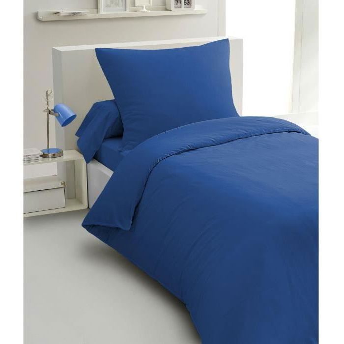 Parure de couette 2 pieces - HOME LINGE PASSION - HP72074 - Microfibre 82 g - 140 x 200 cm - Bleu