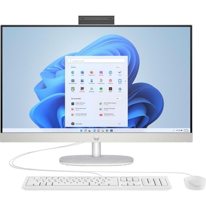 PC Tout-en-un HP 27-cr0065nf - Windows 11 - 27 FHD IPS - Core i5-1334U - RAM 16Go - Stockage 512Go SSD + Clavier et souris filaires