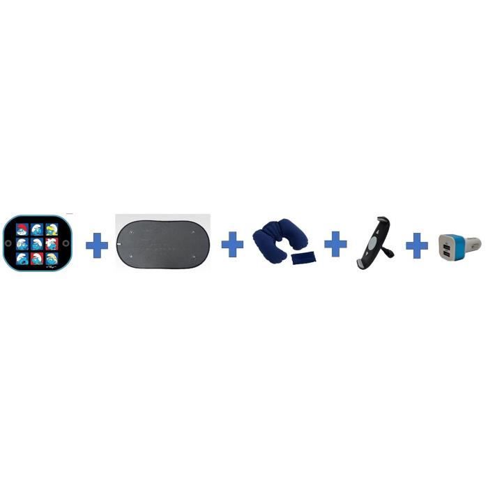 Pack voiture été - HTC EQUIPEMENT - Départ en vacances - Inclu : pare-soleil, coussin nuque, support tablette