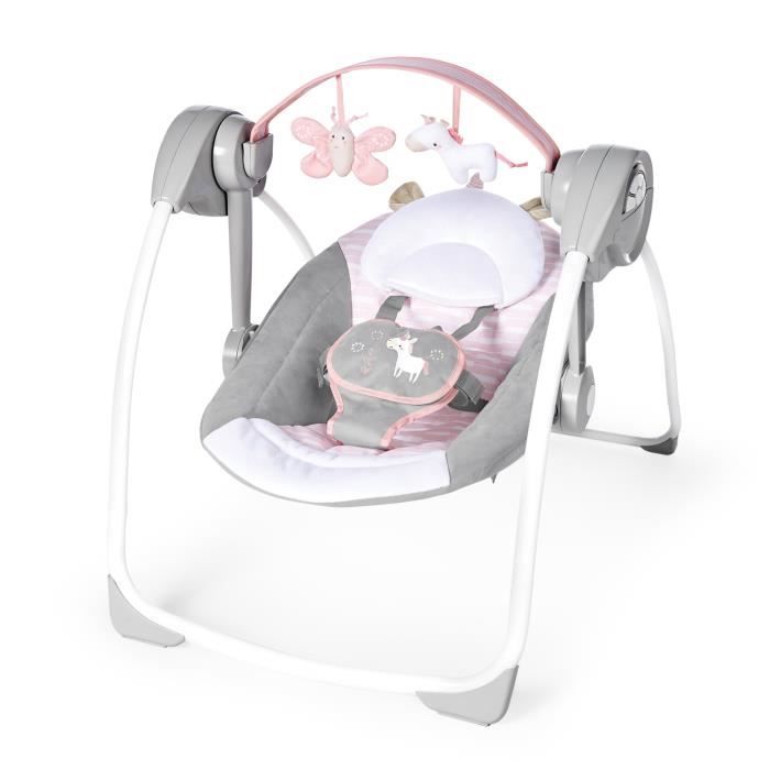 INGENUITY Transat pour bébé balancelle électrique pliable - Flora - Arche, Cadeau Noel bébé, réglages balancement, minuterie