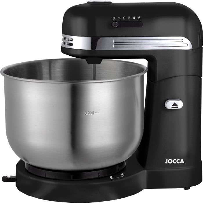 Robot pétrin - JOCCA - Bol en acier inoxydable 3,5 L - 5 vitesses - Noir et gris