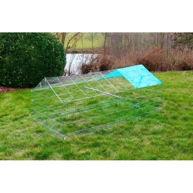 KERBL - Enclos extérieur pour rongeur -  Antifugue - 180 x 90 x 75 cm - Gris - Sécurisé
