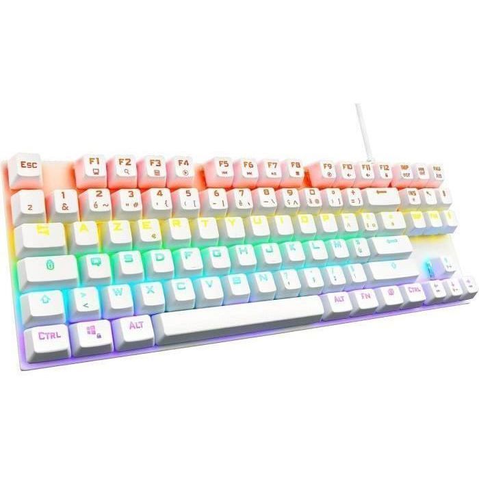 Clavier pour jeu The G-Lab Mercury AZERTY Blanc