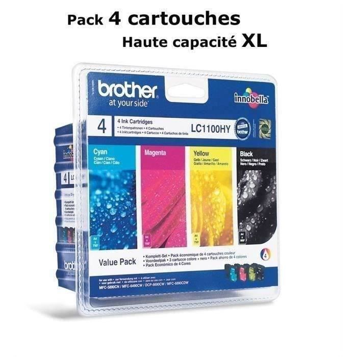 Pack de 4 cartouches LC-1100HY BK/C/M/Y