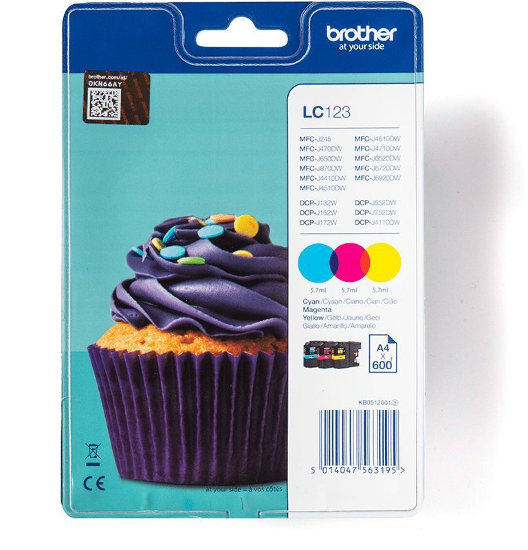 Brother LC123RBWBP Cartouche d'encre Couleurs