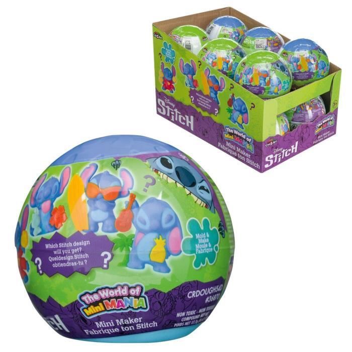 LEXIBOOK - Balle mini mania Stitch, figurines a modeler
