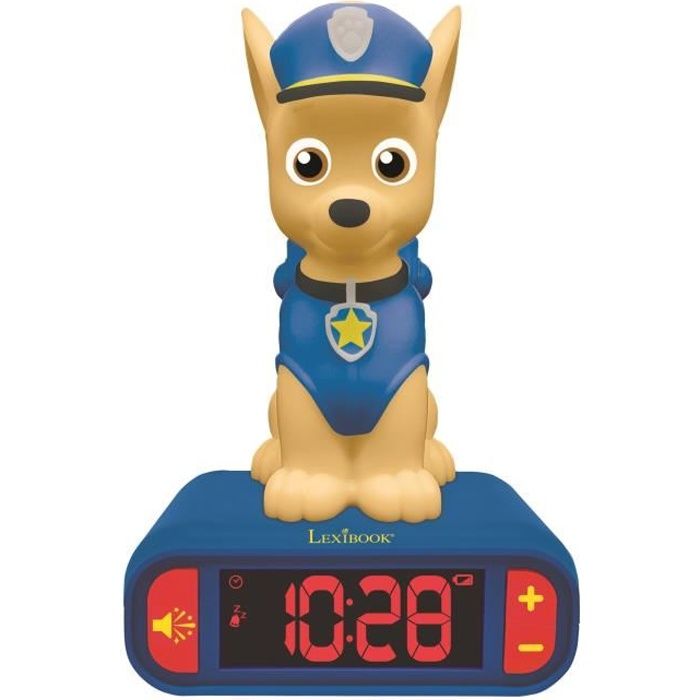 Réveil veilleuse digital LEXIBOOK - Pat' Patrouille - Chase 3D lumineux et sonore - Bleu - Enfant
