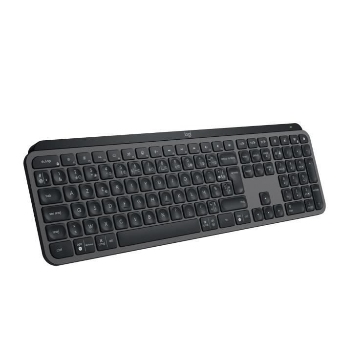 Logitech MX Keys S - Clavier - rétroéclairé - sans fil - Bluetooth LE - AZERTY - Français - commutateur : commutateurs à clé à ciseaux - graphite