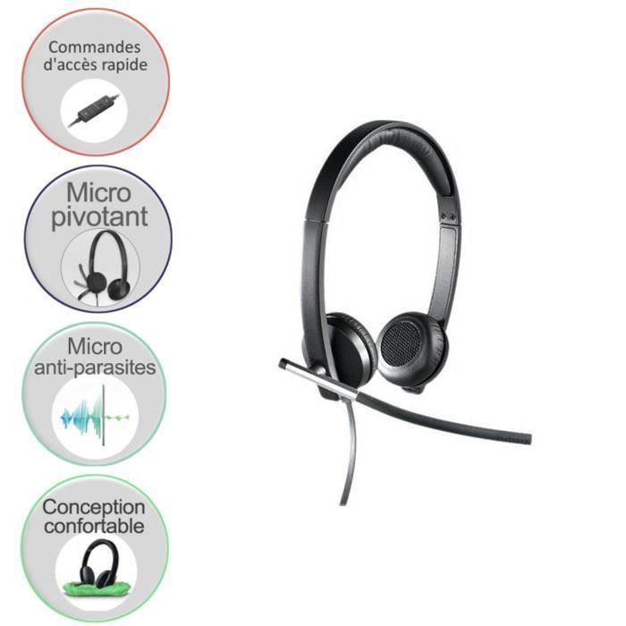 Casque Micro Logitech H650e Stereo (Noir)