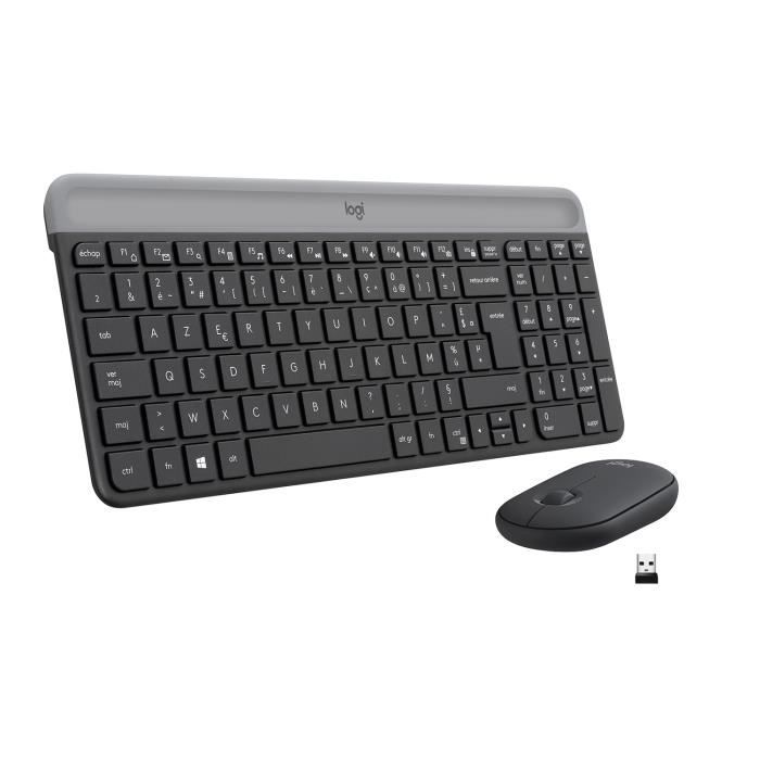 clavier et souris Logitech 920-009190 Noir Gris Français AZERTY