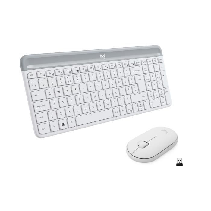 Pack 2en1 (Clavier/Souris) sans fil Logitech MK470 (Blanc)