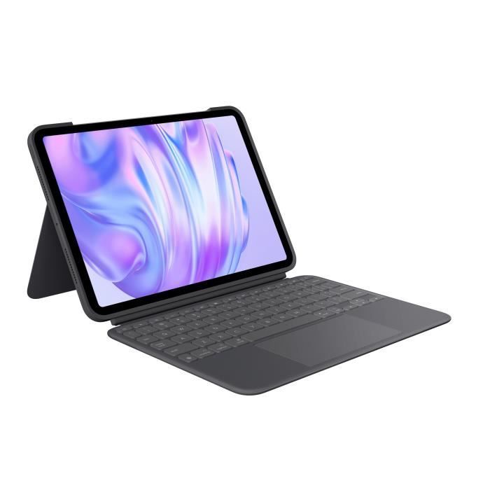 Logitech Combo Touch - Clavier et étui - avec trackpad - rétroéclairé - Apple Smart connector - AZERTY - Français - graphite - pour Apple 11-inch iPad Pro (M4)