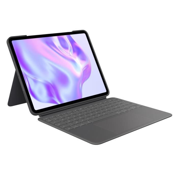 Logitech Combo Touch - Clavier et étui - avec trackpad - rétroéclairé - Apple Smart connector - AZERTY - Français - graphite - pour Apple 13-inch iPad Pro (M4)