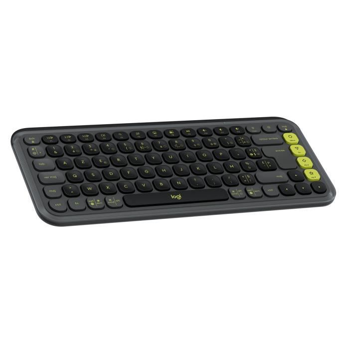 Logitech POP Icon Keys - Clavier - sans fil - Bluetooth LE - AZERTY - Français - graphite, vert