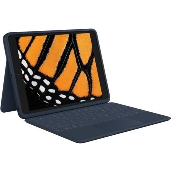 Logitech Rugged Combo 3 Touch for Education - Clavier et étui - avec trackpad - Apple Smart connector - AZERTY - Français - bleu classique - universitaire - pour Apple 10.2-inch iPad (7ème génération, 8ème génération, 9ème génération)