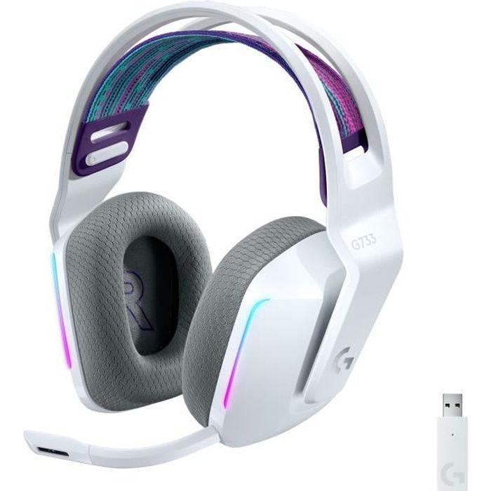 Casques avec Microphone Logitech G733 Wireless Headset Blanc